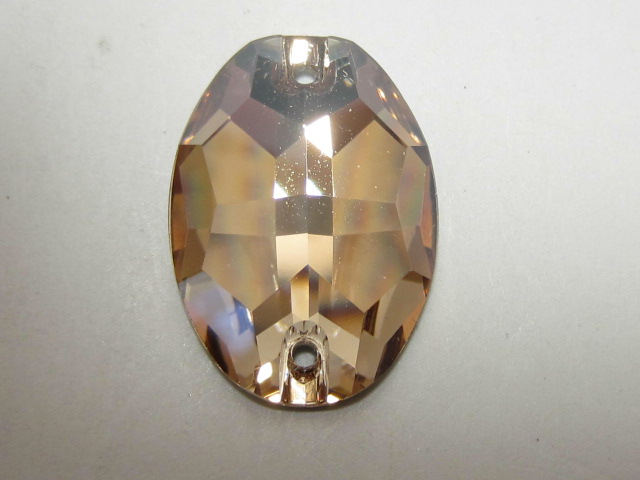 2pcs. 24X17mm OVAL CRYSTAL HONEY (maxima) SEW ON PRECIOSA Rhinestones